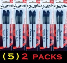 5x Sharpie Pen Style Quick Dry Permanent Fine-Point Markers Black - (5) 2 PACKS