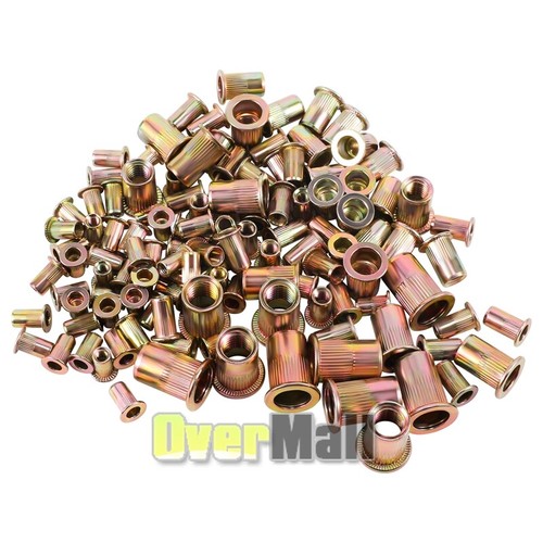 120PCS Rivet Nut Kit Metric Rivnut Assortment FlatHead Threaded Insert Nutsert - Imagen 17 de 21