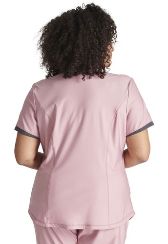 Top cuello en V con exfoliantes en forma de orquídea malva CK840 MVOR - Imagen 3 de 5