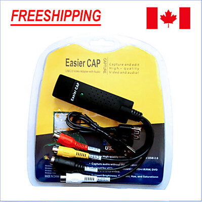 Easier cap USB 2.0 Video Adapter with Audio Capture Edit Card Windows XP/7/8/10