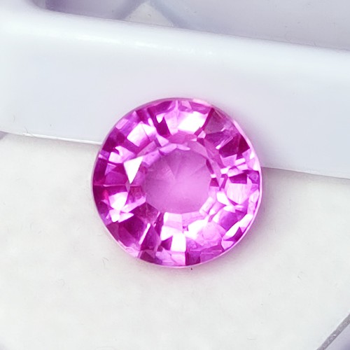 Zaffiro Rosa Naturale Certificato 7,07 Ct Pietra Preziosa Sciolta Zaffiro Forma Tonda Gemme - Foto 2 di 8