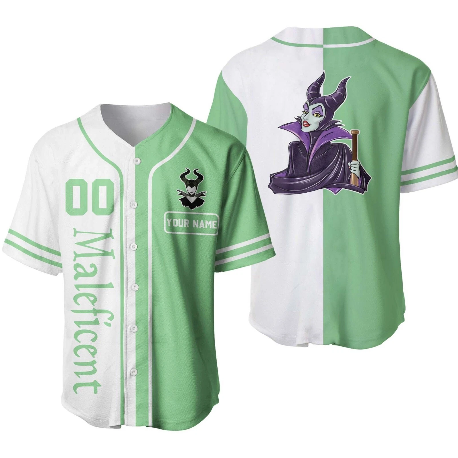Personalized Maleficent Sleeping Beauty Baseball Jersey Shirt