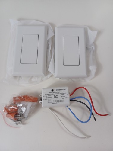 SURAIELEC Wireless Light Switch and Receiver Kit - 10 amp 1200W SKU:URKW21A - Picture 2 of 4