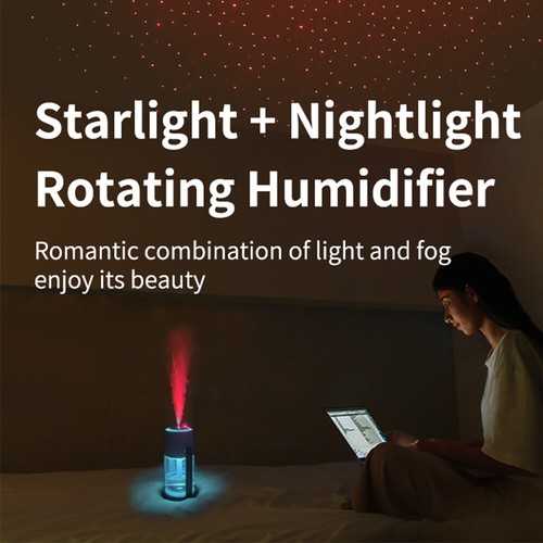 Diffuser USB Humidifier Night Light Mist Starry Sky Projection Car Air Purifier - Picture 6 of 23