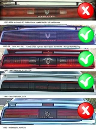 PONTIAC FIREBIRD KNIGHT RIDER KITT REAR TAIL LIGHT BLACKOUT COVER FOR KRW BUMPER - Bild 3 von 5