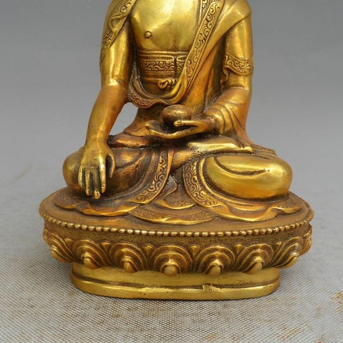 Collect china Brass Buddha statue kwan-yin sakyamuni Buddha religious supplies - Picture 5 of 5