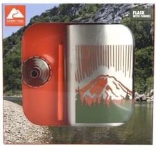 Ozark Trail 7.5oz Stainless Steel Flask with Attached Cap and Easy-pour Funnel