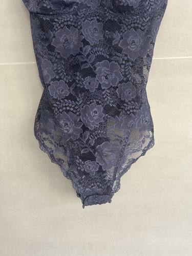 La Perla Navy Lace Vintage Bodysuit Lingerie Size 4 - Picture 2 of 11
