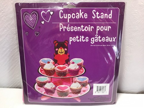 NIP NEW Valentine Heart Love Teddy Bear Cupcake Stand Cardboard - Picture 1 of 3
