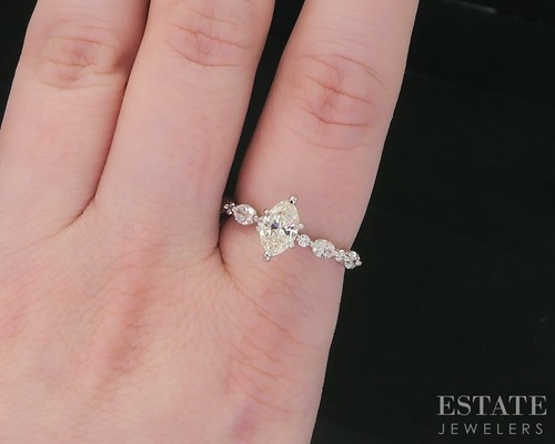 14k White Gold Marquise Natural 1.71ctw Diamond Engagement Ring 2.8g i18992 - Picture 6 of 6
