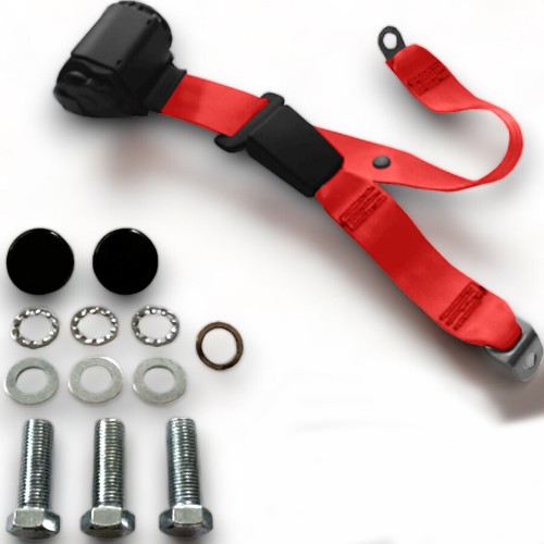 Safety Belt Strap Three-Point Rear 30 cm Buckle Red for MG MGA, MGB, TD