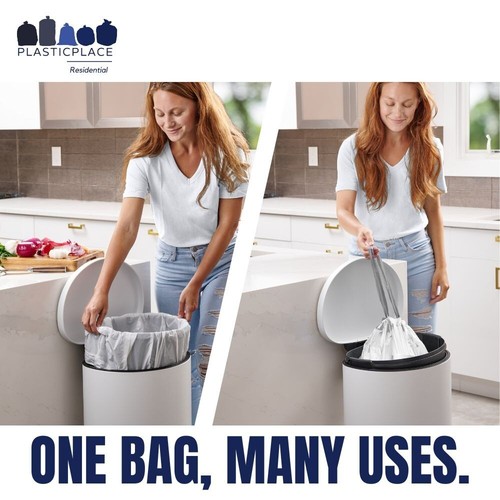 Plasticplace 8 Gallon Trash Bags Lavender and Soft Vanilla Scented , 200 Count - Picture 2 of 5