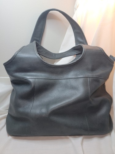 Piel Leather Laptop Hobo 2824 SDL Gray leather shoulder bag - Picture 13 of 24