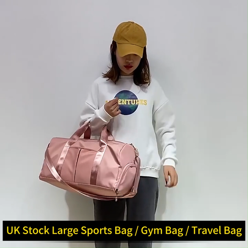 UK Stock New Large Unisex Women Teens Duffle Bag Sport Gym Bag Travel PE Bag A1 - Video 1 of 1