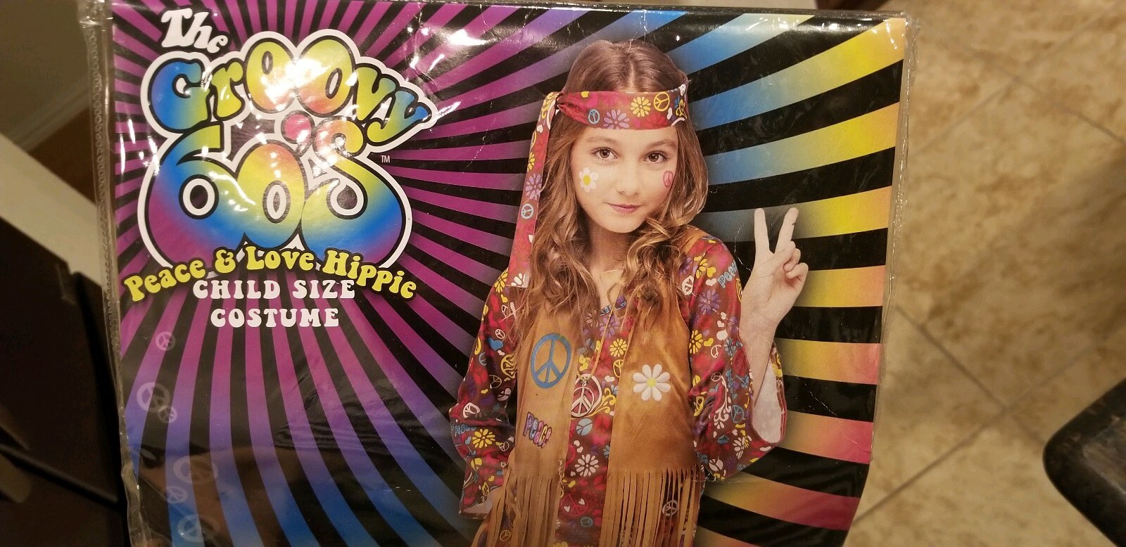 1960's Girls's Hippie Costume Dress (Size Medium 810) Gem