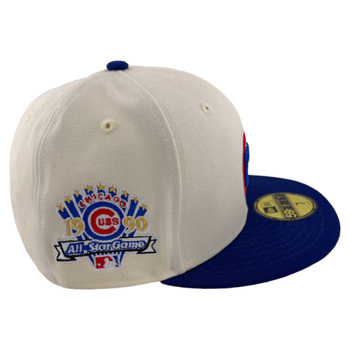 New Era Chicago Cubs MLB 1990 All-Star Game Cream Retro 59Fifty Fitted Hat Cap - Picture 2 of 7