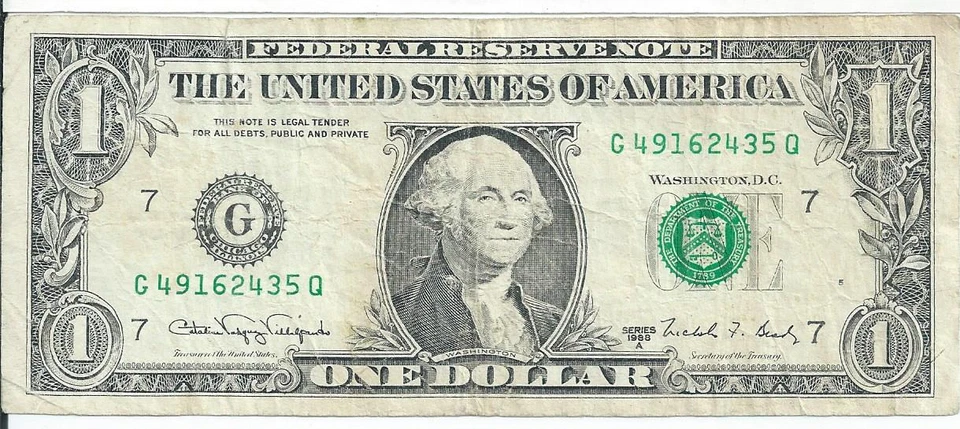 $1 1988A Web Note Scarce Block GQ 6.4 million Printed Fine 5/6 G49162435Q - Image 3 of 3