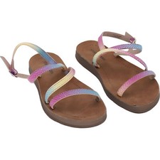 Steve Madden Girls Sparkle Strappy Sandals Rhinestones Rainbow Size 1