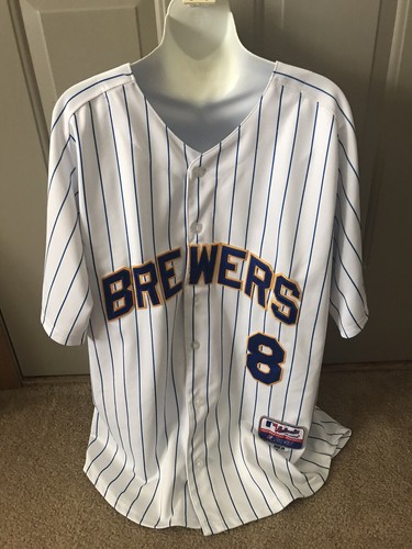 Ryan Braun #8 Milwaukee Brewers Mens Sz 50 Authentic Collection Majestic Jersey - Picture 2 of 12