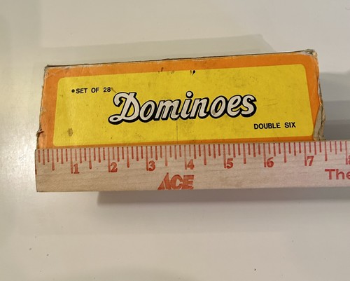 Vtg Double Six 6 Dominoes Game Set 28 Piece Domino Tiles in Wooden Case Taiwan - Picture 10 of 11