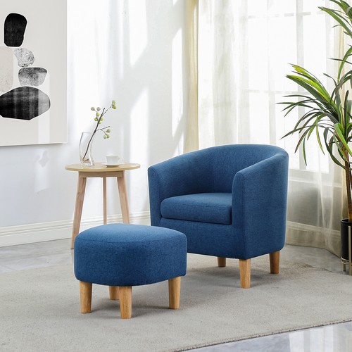 Modern Accent Single Sofa Upholstered Armchair LivingRoom Leisure Chair +Ottoman - Picture 32 of 66