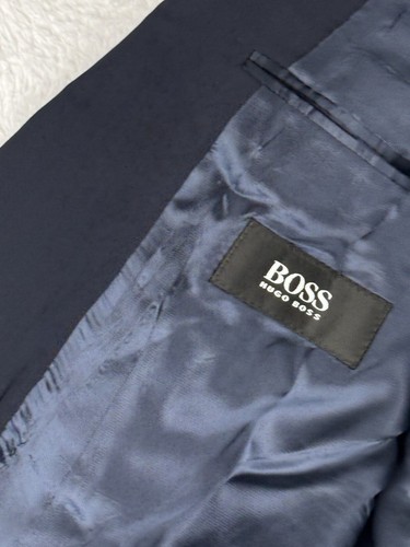 Chaqueta de traje de 2 botones de lana azul marino HUGO BOSS para hombre hecha en EE. UU. 48R - Imagen 12 de 15