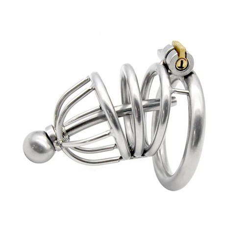 Metal Small Lock Cage Male Chastity Urethra Ring Binding Devices Restrain - Picture 30 of 51