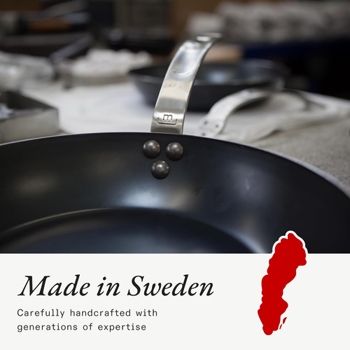 2 Piece Seasoned Carbon Steel Frying Pan Set (10", 12") - Induction Compatible - Picture 7 of 12