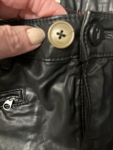 Anthropologie Pilcro and the letterpress Black Faux Leather Moto Pants Size 29 - Picture 8 of 12