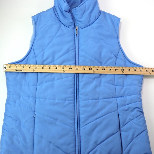 Izod Women's Reversible Vest Size XL Blue Fleece & Quilted Full Zip Pockets - Picture 9 of 14