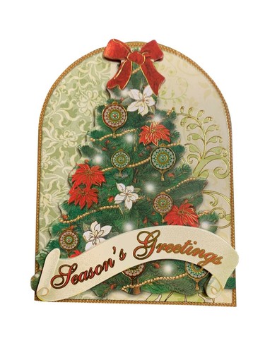 Nostalgischer 3D Christbaumschmuck & Weihnachtsstern kleine Weihnachtskarten - 10 Stück