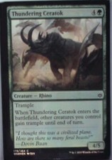 Thundering Ceratok - War of the Spark: #179, Magic: The Gathering - Foil Nm R248