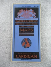 1946 Bartholomew's CARDIGAN - Half-Inch Sheet 17 Vintage Cloth Map
