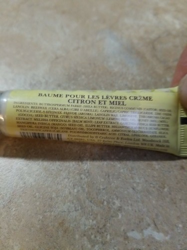 CRABTREE & EVELYN CITRON CREME & HONEY LIP BUTTER GLOSS TUBE .49 OZ NEW SEALED - Picture 3 of 4