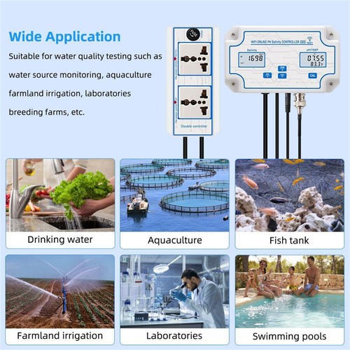 6 IN 1 Smart PH Salinity Controller Meter WIFI Aquarium Tank Seawater SaltTester - Picture 10 of 23