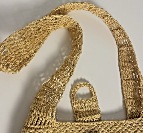 Borsa a tracolla fatta a mano donna rafia colorata - Foto 7 di 11