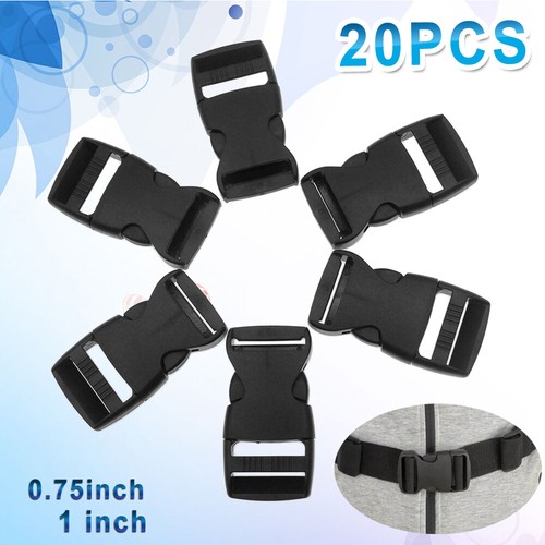 20x Plastic Strap Webbing Side Release Buckle Clasp Craft 1" 3/4" for Backpacks - Picture 4 of 13