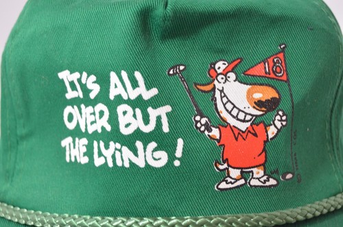 De Colección Nuevo con Etiquetas Años 80 All Over But Lying Golf Snapback Gorra Retro Divertido Cómic - Imagen 2 de 10