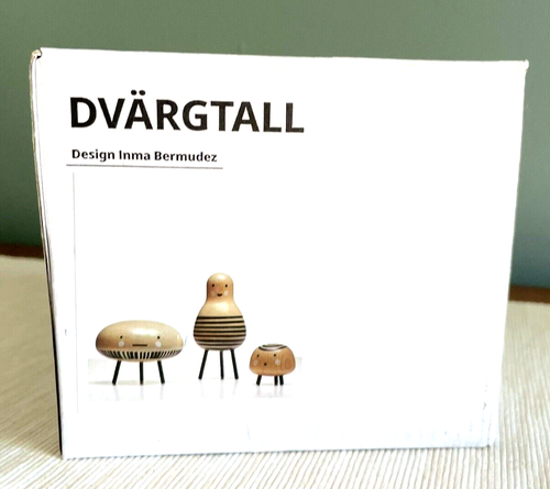 IKEA DVARGTALL Set of 3 Decorative Wood Figures (505.376.64) Fun ~ NEW in box - Picture 2 of 5