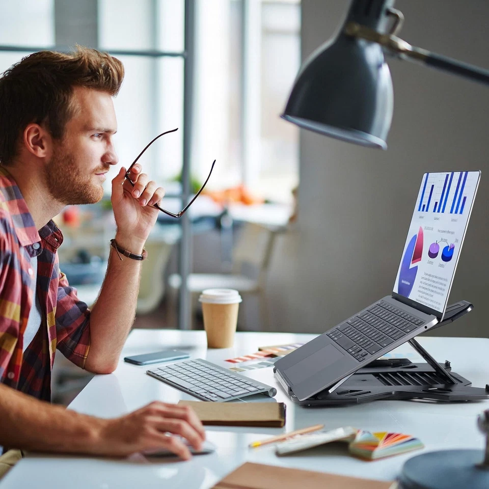 Adjustable Laptop & Phone Stand for Desk Laptop Riser MacBook Backpack Fit in - Image 3 of 4