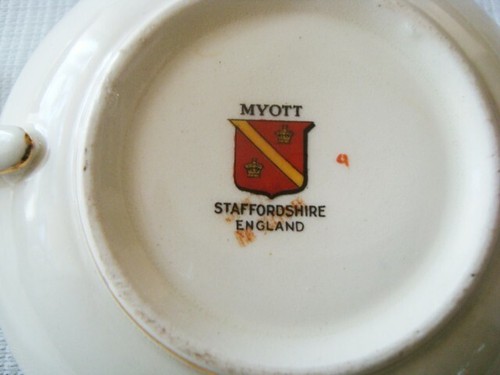 Set GRÜN Myott Staffordshire SEVRES Teller & Obstschale - signiert Roberts - Bild 3 von 10