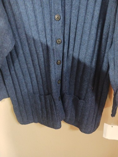 WB CASUALS Damen Pullover blau Langarm Button Down mit Taschen - Bild 8 von 10