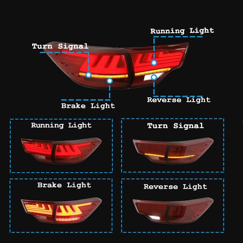 LED Tail Light Rear Lamp Brake Dynamic Signal For Toyota Highlander 2014-2019 - Picture 6 of 14
