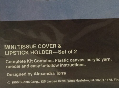 Bucilla Plastic Canvas Tissue Cover Lipstick Holder Gallery Stitches Mini Kit - Picture 3 of 7