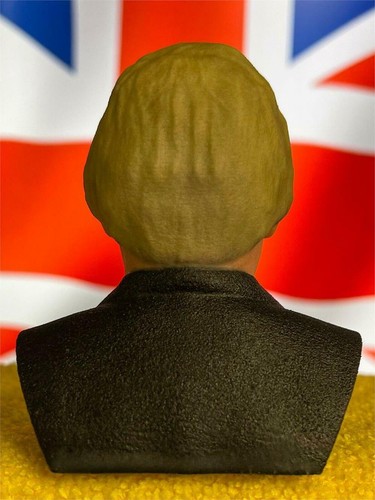Statua busto Boris Johnson stampata in 3D a colori presidenziale da collezione 3 pollici - Foto 5 di 8