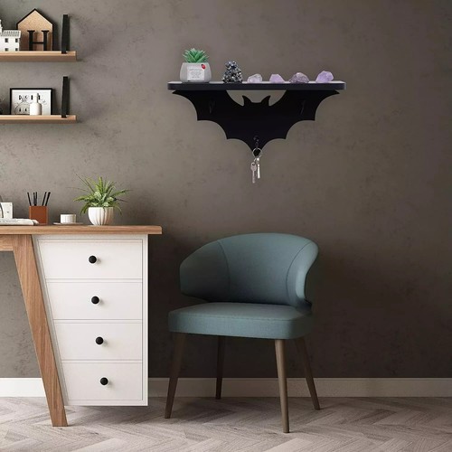 Bat Shelf Gothic Decor - Spooky Wall Decor for Bedroom & Apartment - Picture 5 of 6