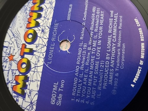 Lionel Richie MOTOWN EX/EX VINYL Self Titled LP - Picture 16 of 16