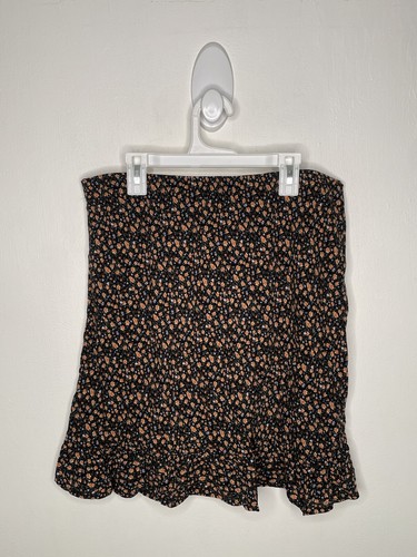 So Ditzy Floral Skirt Girls Size XL 14-16 Black Elastic Waist Woven - Picture 2 of 4