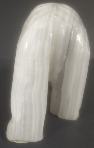 Hand Carved Onyx Stone Marble Polar Bear Figure Gray And White - Bild 5 von 7