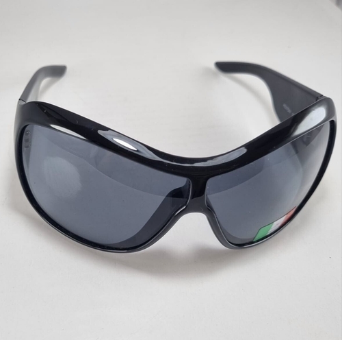 NOS Nouvelle Vague Sunglasses Mask Unisex Italy Authentic Wrap Black-White 1990s - Picture 2 of 12